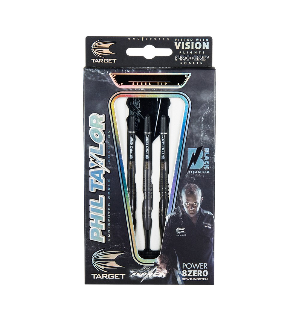 Target Darts Phil Taylor Power 8Zero Black Titanium 80% Tungsten